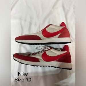 Nike Men’s Red and White Low-Profile Retro Sneakers